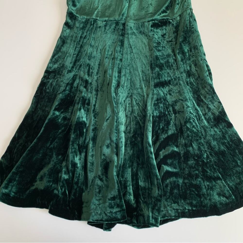 Sandro Stuarty Dark Green Velvet Belted Puff Sleeve Mini Dress Size 3 Large - Picture 10 of 14